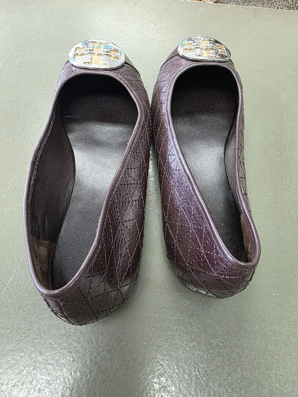 Tory Burch Sz 9.5 Brown Claire Quilted Ballet Flats $268.00